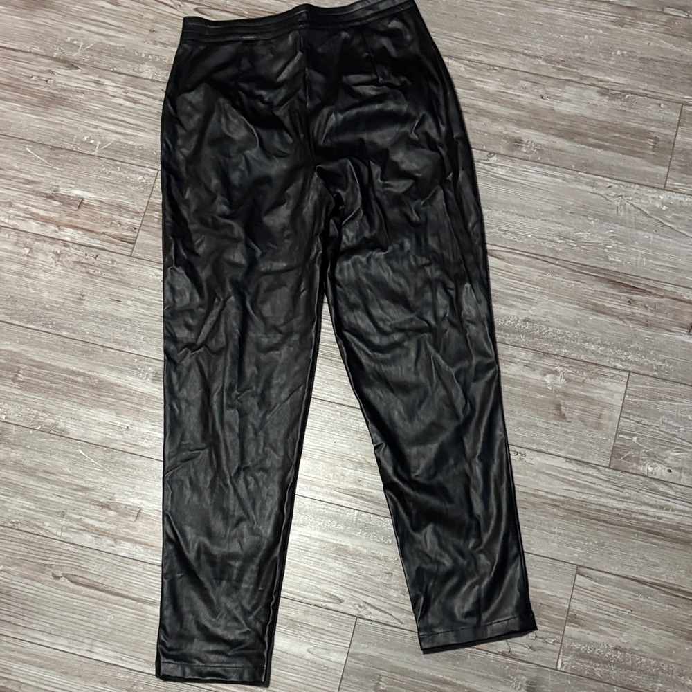 Princess Polly Black Faux Leather Straight Leg Pants - Picture 7 of 7